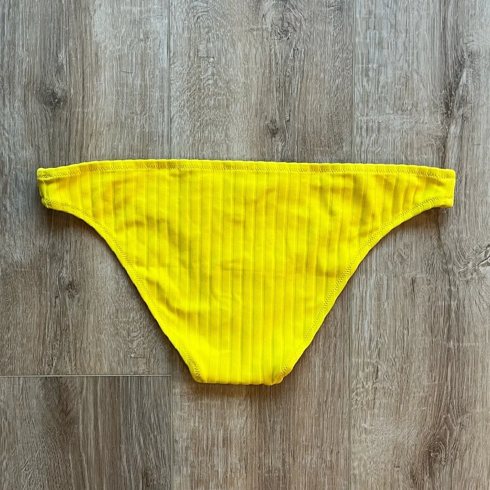 Solid & Striped Yellow Swimsuit Bottoms | L